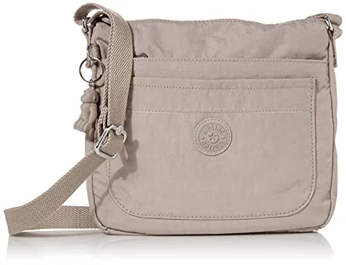 Kipling womens WomenÃâââ¬â¢s Sebastian Bag, Super Light, Durable Messenger Bag, Nylon Shoulder Crossbody Bag, Grey Gris, L x H D US
