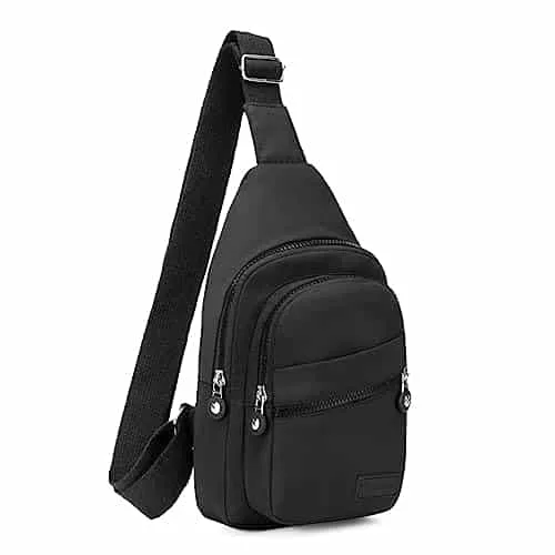 Small Sling Backpack Crossbody Sling Bag for Women, Chest Bag Daypack Fanny Pack Cross Body Bag for Outdoors Hiking Traveling Black