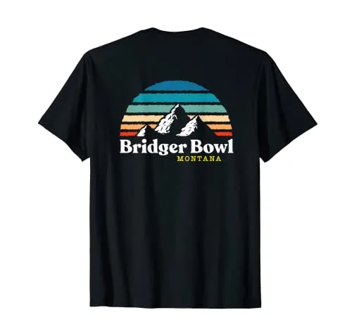 Bridger Bowl, Montana USA Ski Resort BACK PRINT T Shirt
