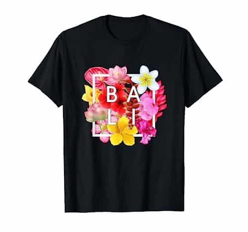 Flowers of Bali Word Art Bali Indonesia Souvenir T Shirt