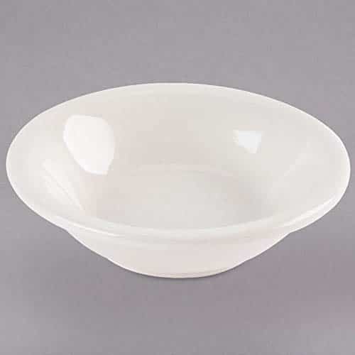 HomeVss Restaurant Value, Stoneware with Rolled Edge, America White inch Fruit Bowl, Case of