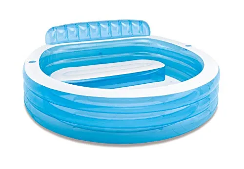 INTEX EP Swim Center Inflatable Family Lounge Pool Built In Bench â Cup Holder â Gallon Capacity â x x â Blue