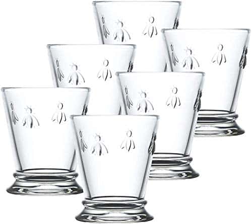 La Rochere Napoleon Bee Tumblers Set Of oz Clear Glass Tumbler wThe French Bee Embossed Design Fine French Glassware, Drinking Glasses, Heavy Water Glasses, Dishwasher Safe Juice Glasses