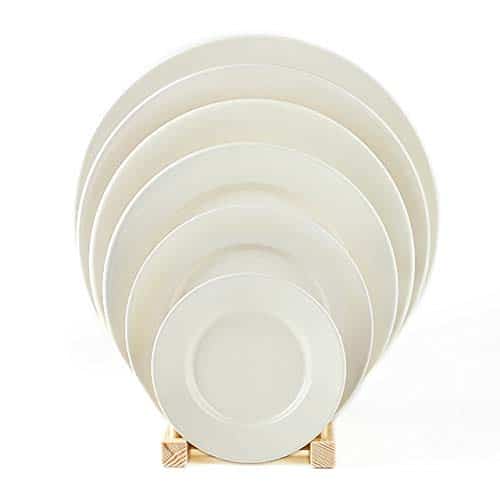 Restaurant Value, Stoneware Wide Rim with Rolled edge, America White Plate , Case of