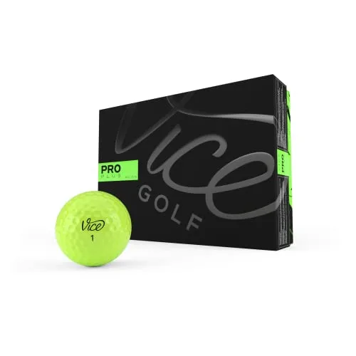 VICE Golf PRO Plus Golf Balls Features Piece cast Urethane, Maximum Distance, Reduced Driver Spin More Colors NEON RED, White Profile Designed for Advanced Golfers