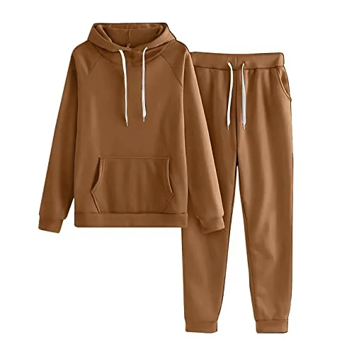 APIVOE Black of Friday Deals Sets Hoodie Sweatshirt and Jogging Sweatpants Suit Womens Business Casual Sets Piece Outfits Office Work Long Sleeve Deal of The Day Clearance