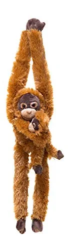 Inch Hanging Orangutan Monkey Stuffed Animal With Baby Stuffed Monkey Plush Toy with Special Ultra Soft Plush Feel Hands & Feet Connect Bring This Popular Monkey Toy Home to Kids Ages +