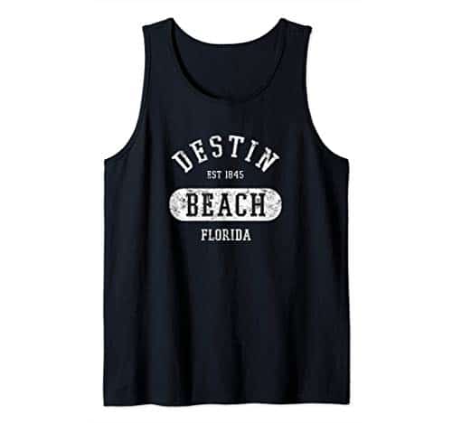 Retro College Style Destin Beach FL Distressed Novelty Art Tank Top