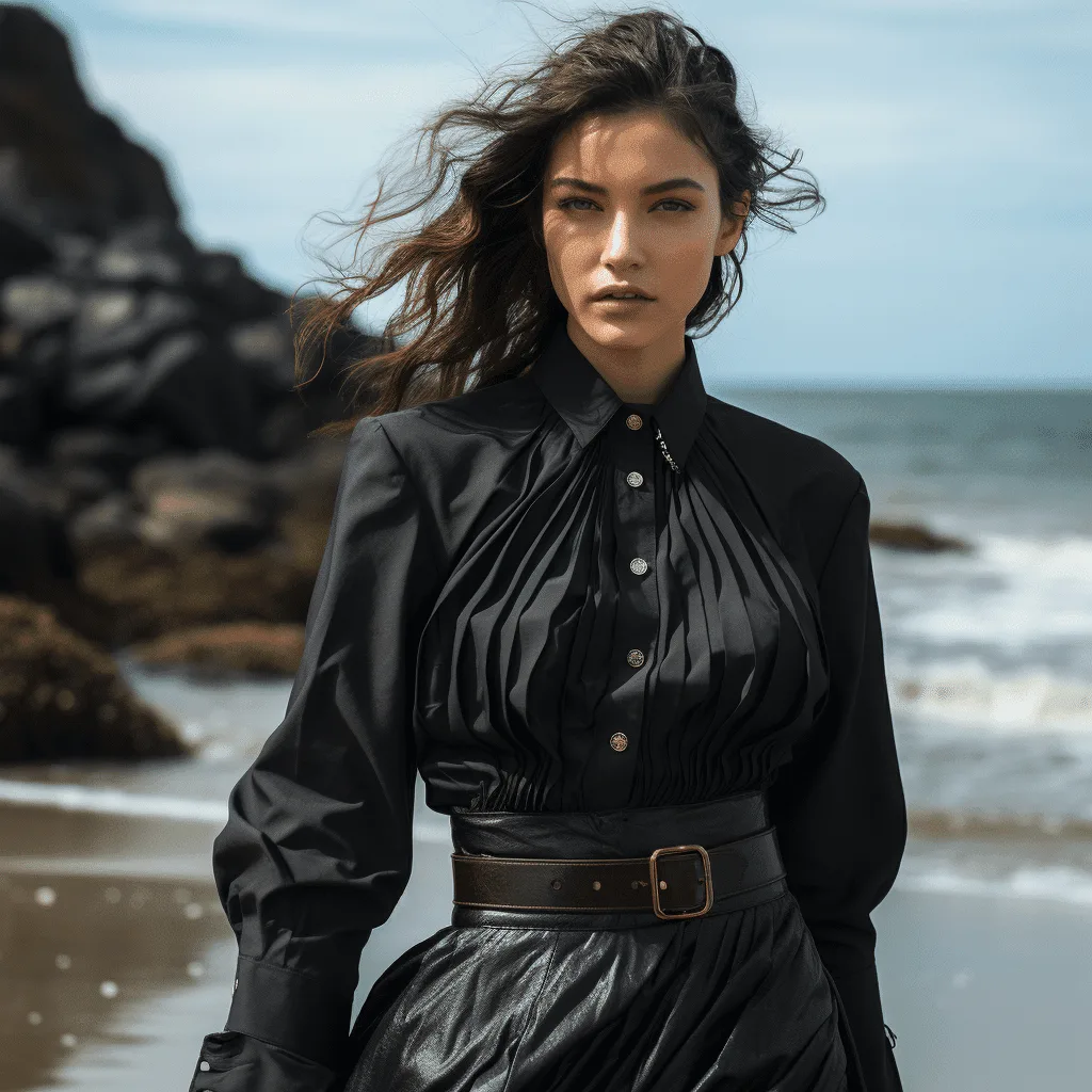 Female High End Fashion Model at Beach