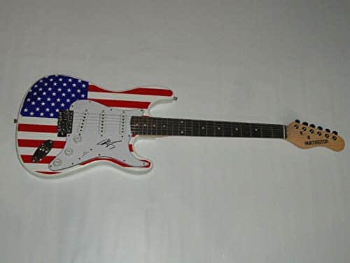 Art Alexakis Signed Usa Flag Electric Guitar Everclear Autographed Proof Coa JSA Certified Guitars