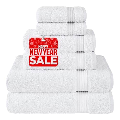 Cotton Paradise Piece Towel Set, % Turkish Cotton Soft Absorbent Towels for Bathroom, Bath Towels Hand Towels ashcloths, White
