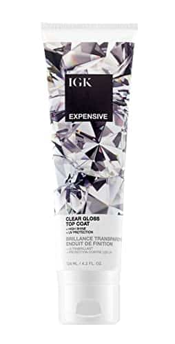 IGK EXPENSIVE Clear Gloss Top Coat Shine + Strengthen + Smooth Vegan + Cruelty Free Oz