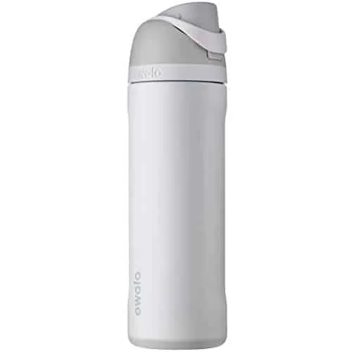 Owala FreeSip Insulated Stainless Steel Water Bottle with Straw for Sports and Travel, BPA Free, oz, Shy Marshmallow