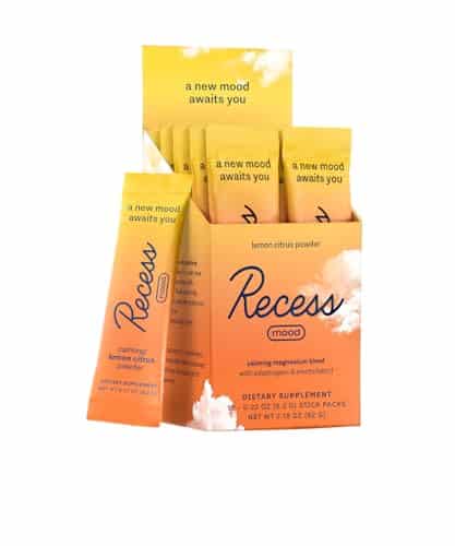 Recess Mood Powder Calming Magnesium L Threonate Blend with Passion Flower L Theanine Electrolytes Magnesium Calm Support Powder Supplement