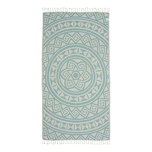 Sand Cloud Turkish Beach Towel Sand Free % Organic Turkish Cotton Yarn Quick Dry Towel for Beach, Picnic Blanket or Throw As Seen on Shark Tank Mandala (Mint)