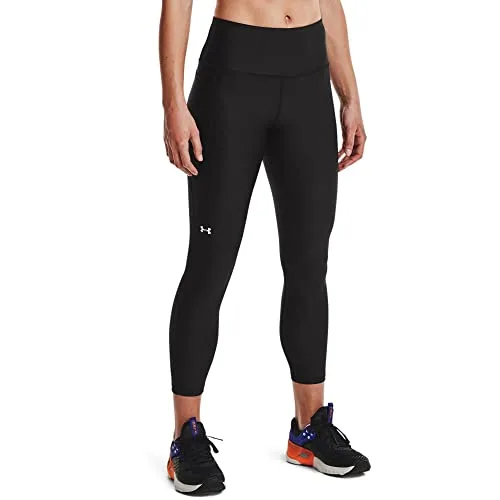 Under Armour womens Heatgear Armour High No slip Waistband Ankle Leggings , Black ()White , Small