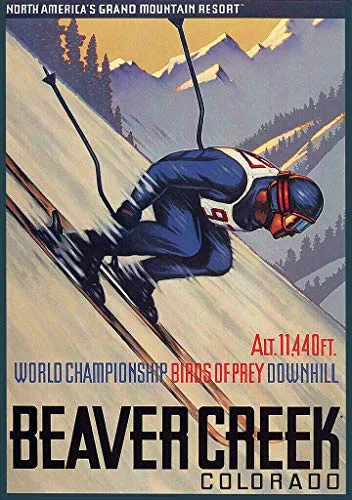 Vintage Metal Tin Sign Beaver Creek Colorado Vintage Travel Ski Posters Bar Pub Garage Diner Cafe Home Wall Decor xInch