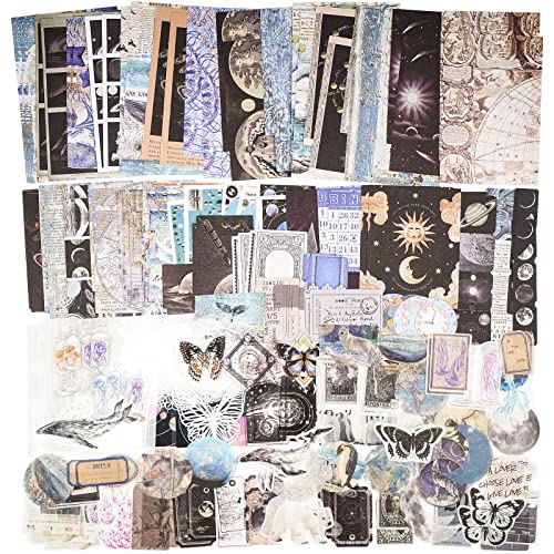Knaid Pieces Vintage Ephemera Bundle Junk Journal Kit Scrapbook Supplies Paper Sticker Material Pack for Art Journaling Bullet Journals Planners Collage Decoupage Crafter Gift