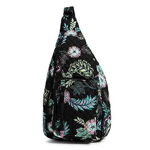 Vera Bradley Women's Cotton Sling Backpack, Island Garden Recycled Cotton, One Size