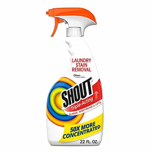 Shout Active Enzyme Laundry Stain Remover Spray, Triple Acting Formula Clings, Penetrates, and Lifts + Types of Everyday Stains Prewash Spray oz
