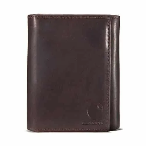 Carhartt Men's Standard Trifold Wallet, Oil Tan Brown, One Size